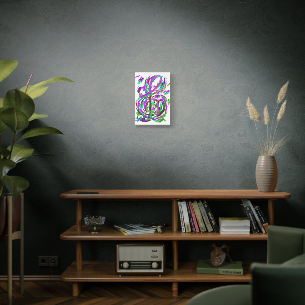 Treble Clef Inverted Colors Canvas Art — Vibrant Music Wall Decor