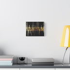 Hormuz Abstract  Canvas Print - Black & Gold Modern Wall Art