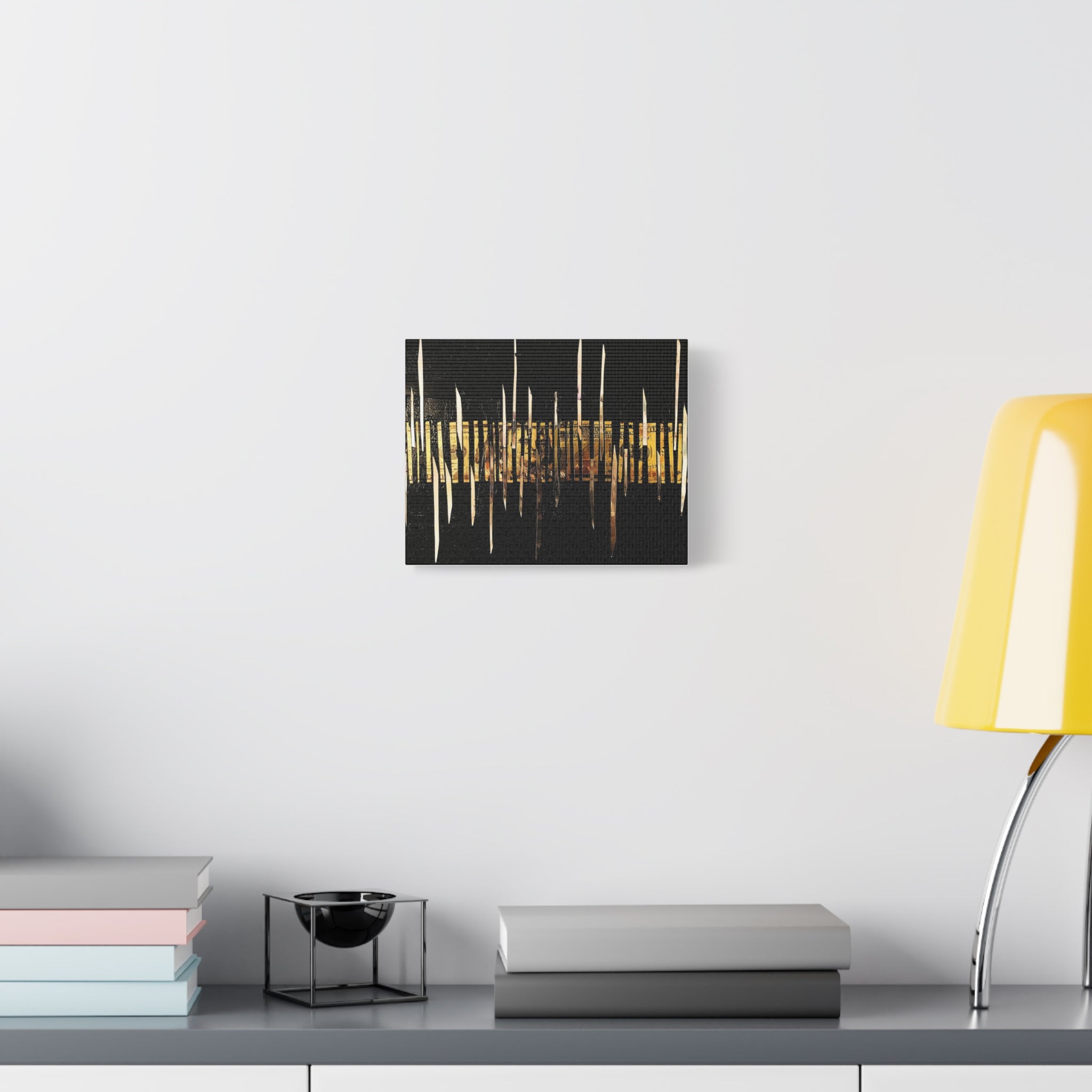 Hormuz Abstract  Canvas Print - Black & Gold Modern Wall Art