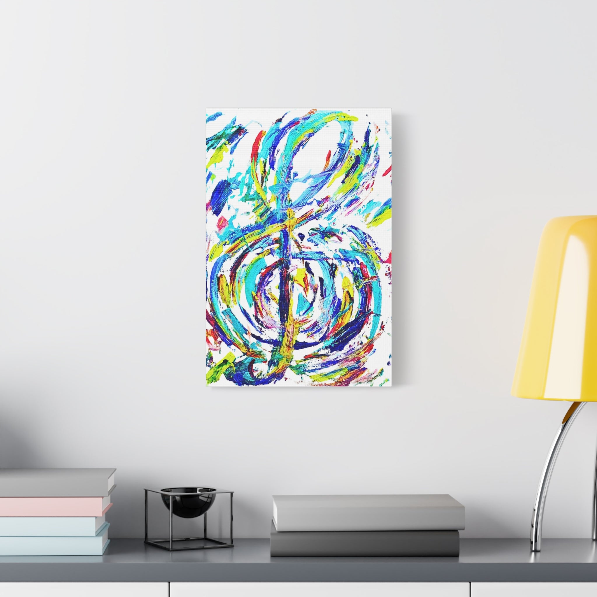 Treble Clef Abstract Matte Canvas Wall Art — Abstract Music