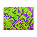 AZTEC Neon Calendar Tribal Face- Abstracts Matte Canvas, Stretched, 1.25"