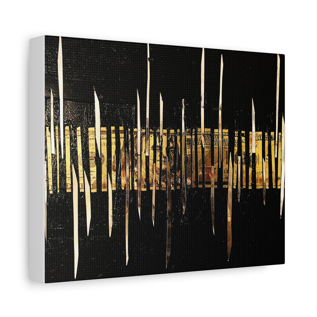 Hormuz Abstract  Canvas Print - Black & Gold Modern Wall Art