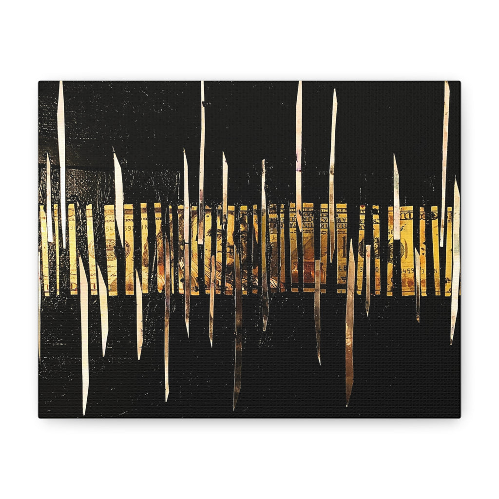 Hormuz Abstract  Canvas Print - Black & Gold Modern Wall Art