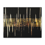 Hormuz Abstract  Canvas Print - Black & Gold Modern Wall Art