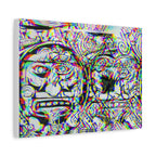 Psychedelic AZTEC Calendar Remixed-Matte Canvas Print — Abstract Trippy Wall Art, Stretched 1.25"