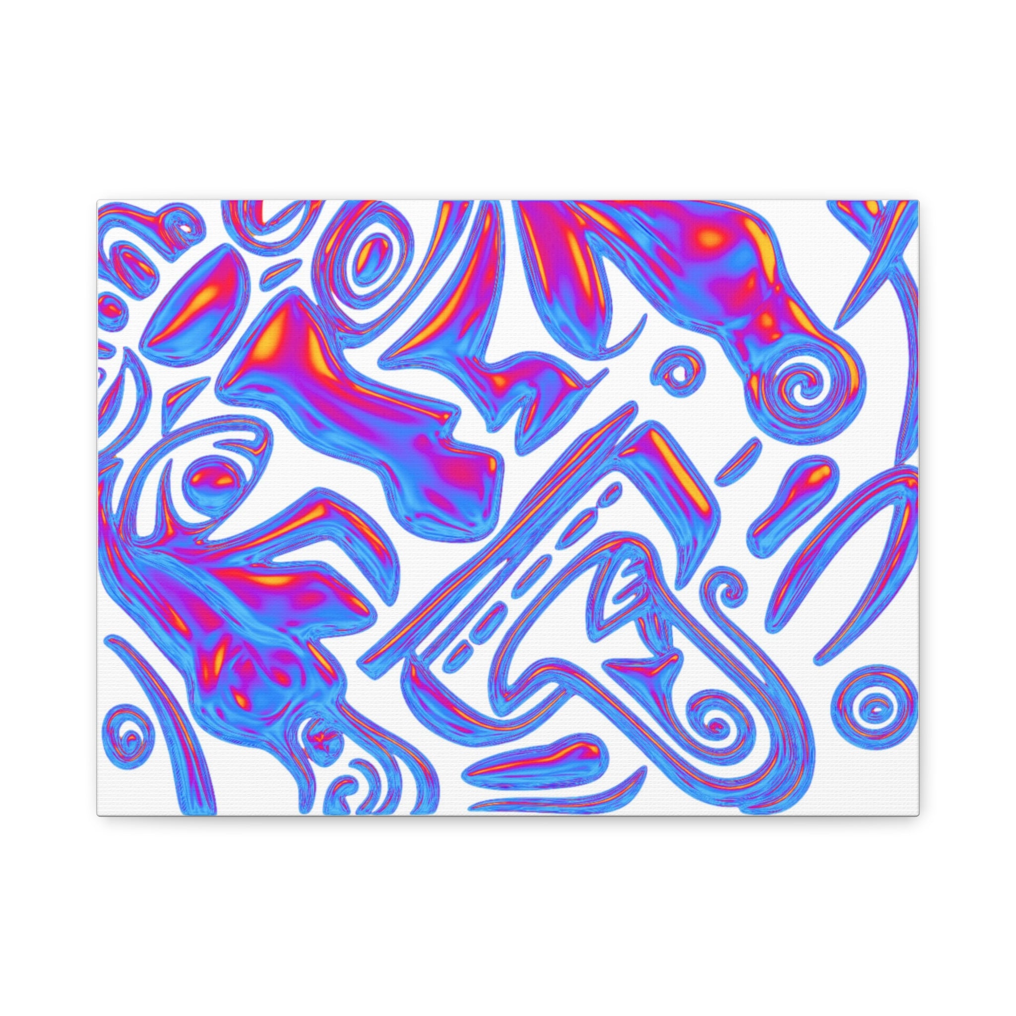 AZTEC Chrome 3D Tribal Face- Matte Canvas Print