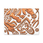 AZTEC 3D Copper Tribal Face-Copper Orange Print