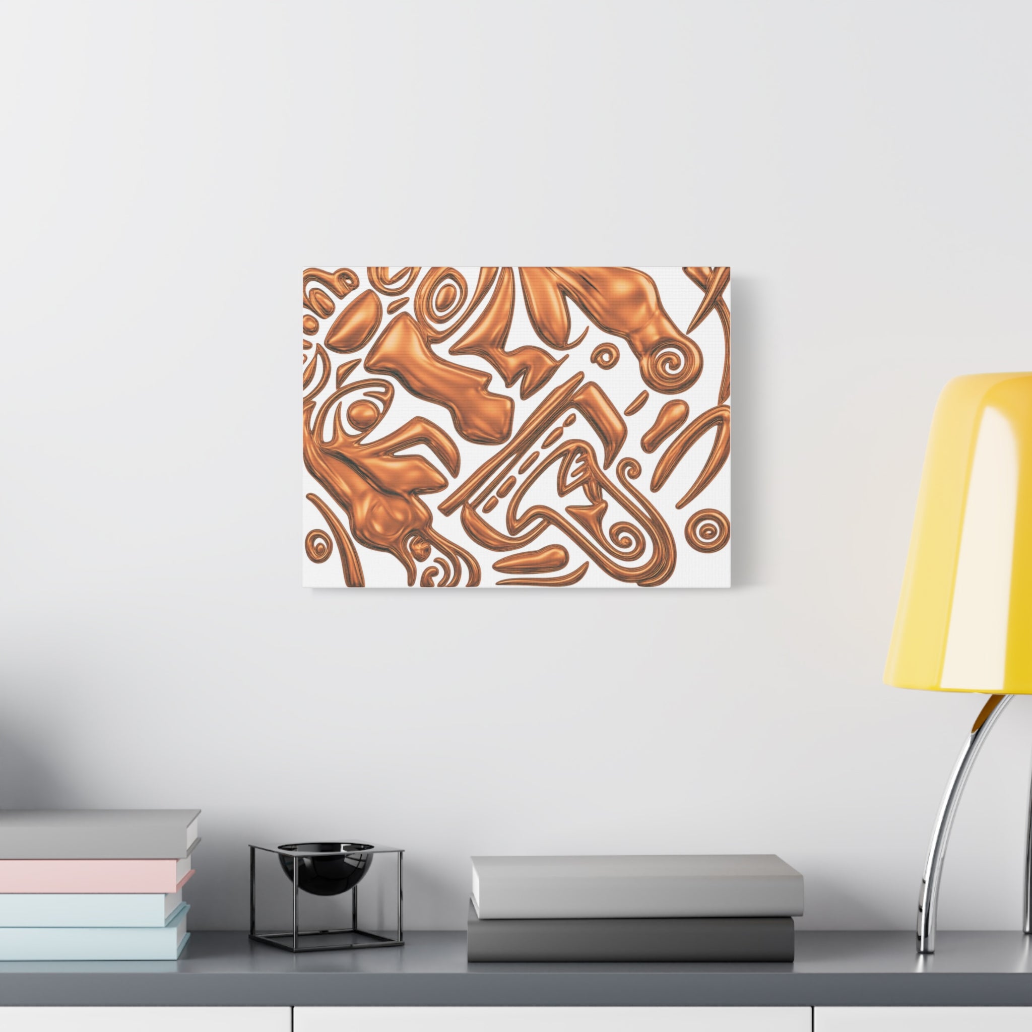 AZTEC 3D Copper Tribal Face-Copper Orange Print