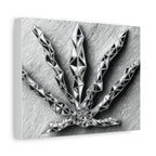 3D-Chome Slate Geometric Cannabis Leaf Matte Canvas Art - Stretched 1.25"