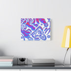 AZTEC Chrome 3D Tribal Face- Matte Canvas Print