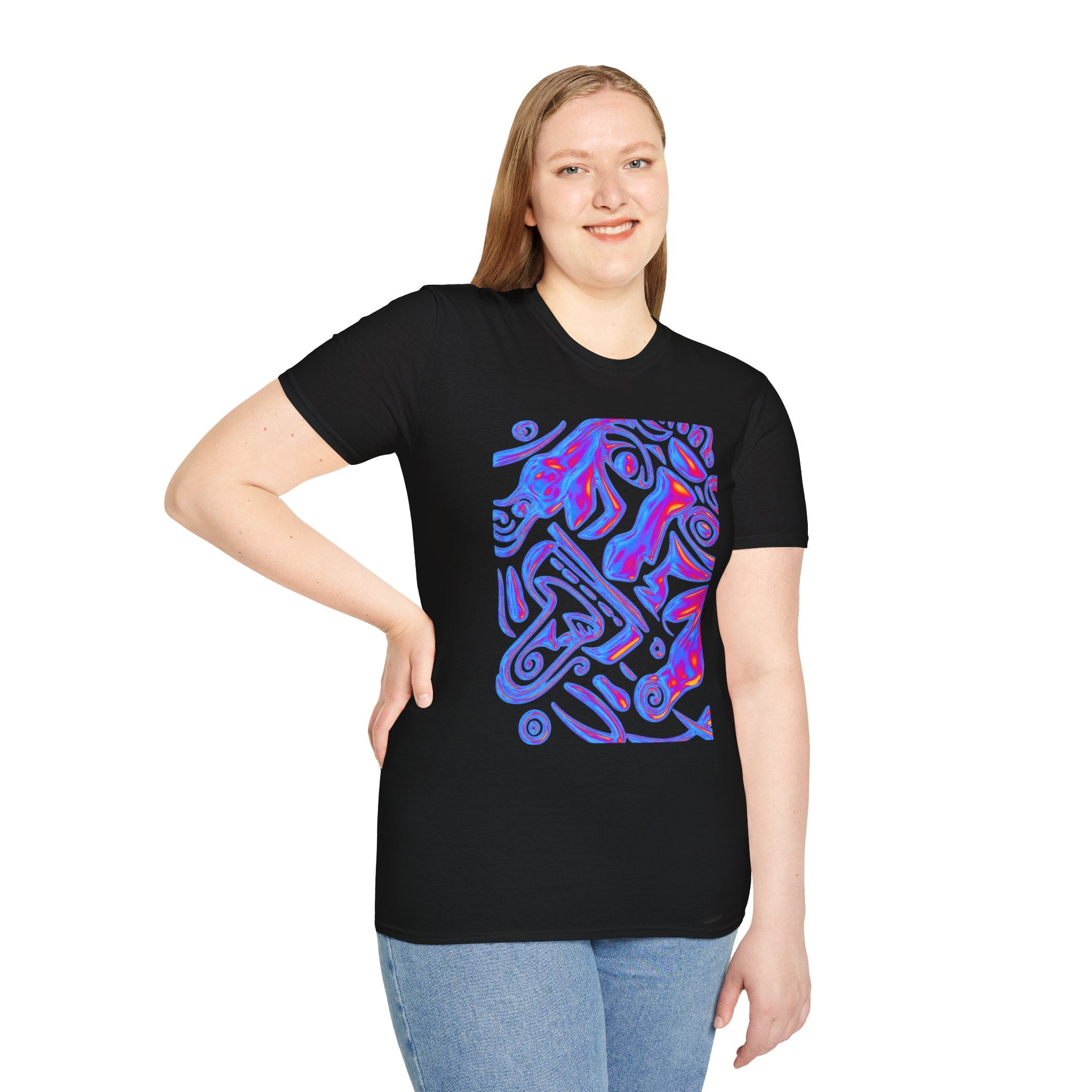AZTEC Abstract Neon Graffiti T-Shirt