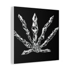 3D Chrome Geometric Cannabis Leaf - Matte Canvas Wall Art
