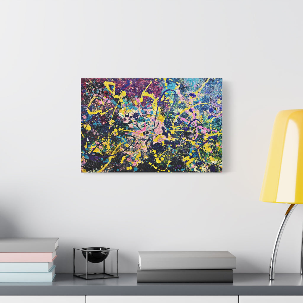 GALAXY Splatter Abstract Paint Matte Canvas Print — Vibrant Colorful Wall Art