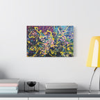 GALAXY Splatter Abstract Paint Matte Canvas Print — Vibrant Colorful Wall Art