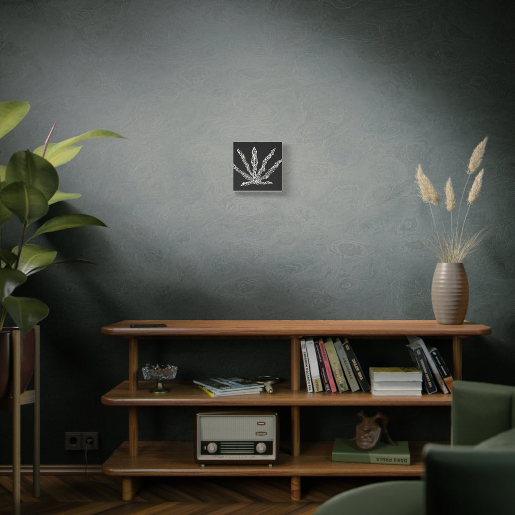 Geometric Cannabis Leaf -Matte Canvas Wall Art