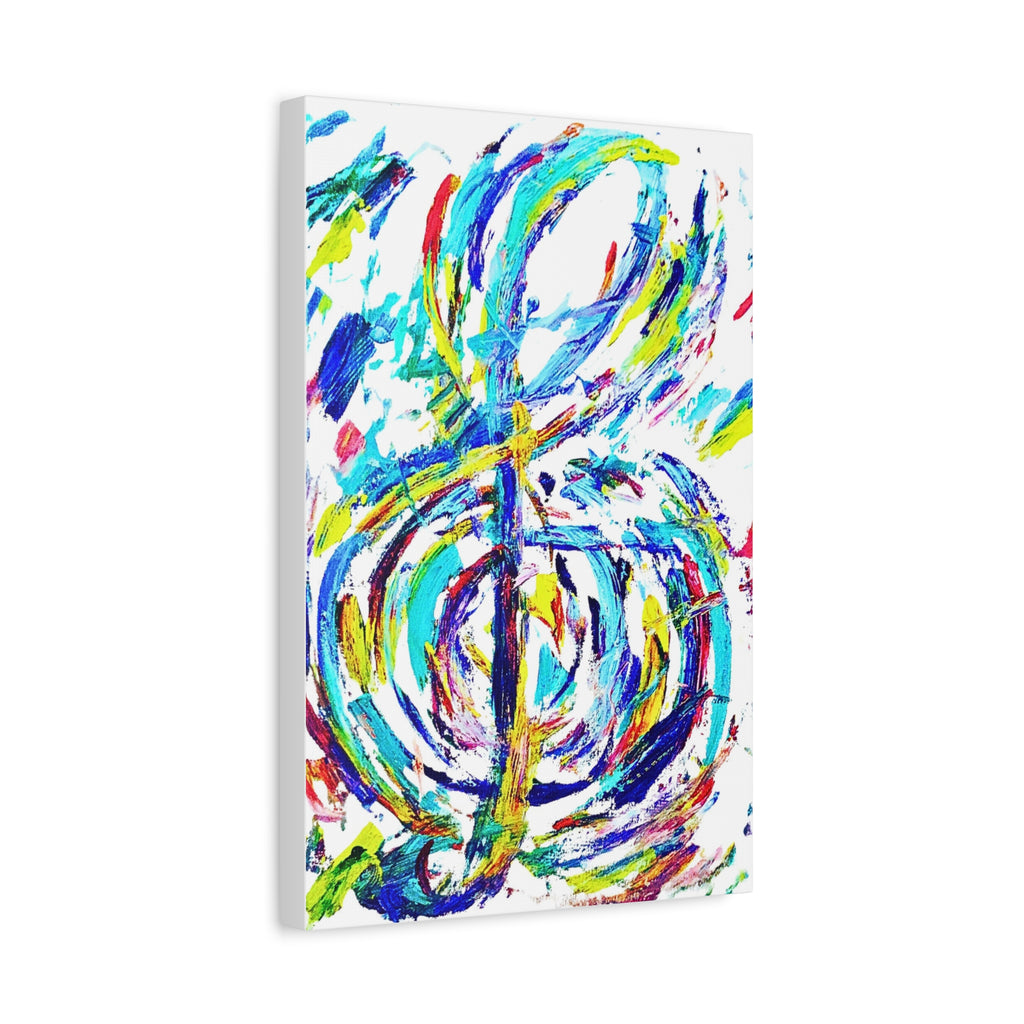 Treble Clef Abstract Matte Canvas Wall Art — Abstract Music