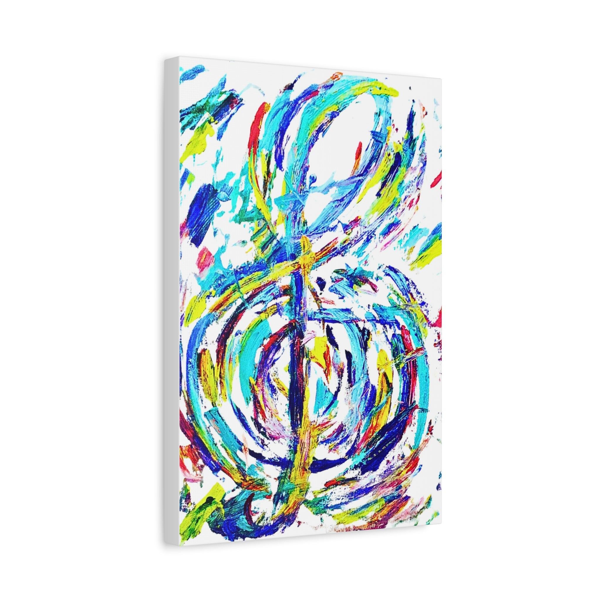 Treble Clef Abstract Matte Canvas Wall Art — Abstract Music