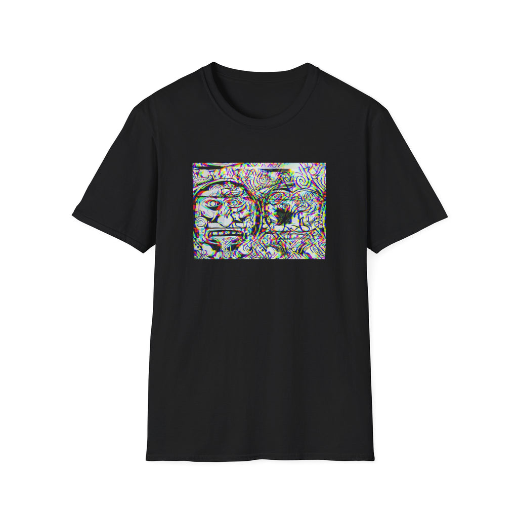 Psychedelic AZTEC Calendar Glitch Effect-Tee