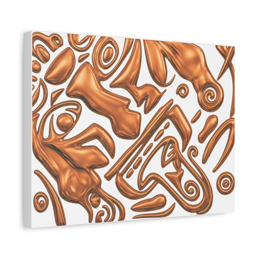 AZTEC 3D Copper Tribal Face-Copper Orange Print
