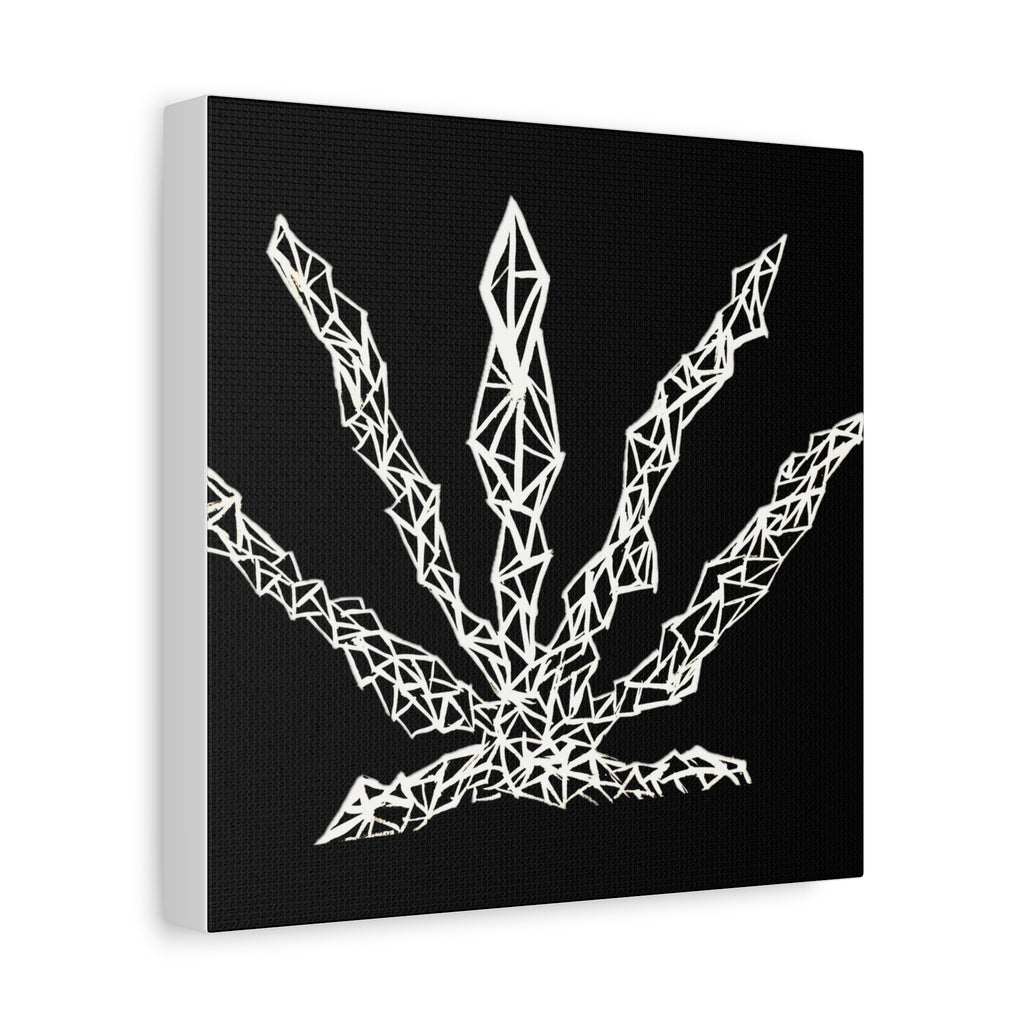 Geometric Cannabis Leaf -Matte Canvas Wall Art
