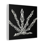 Geometric Cannabis Leaf -Matte Canvas Wall Art