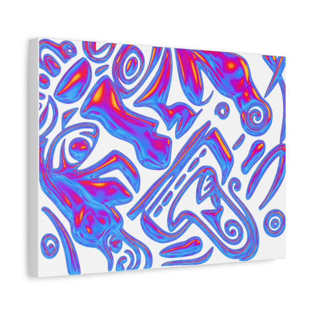 AZTEC Chrome 3D Tribal Face- Matte Canvas Print