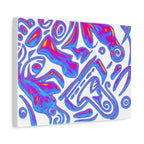 AZTEC Chrome 3D Tribal Face- Matte Canvas Print