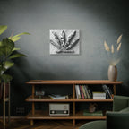 3D-Chome Slate Geometric Cannabis Leaf Matte Canvas Art - Stretched 1.25"