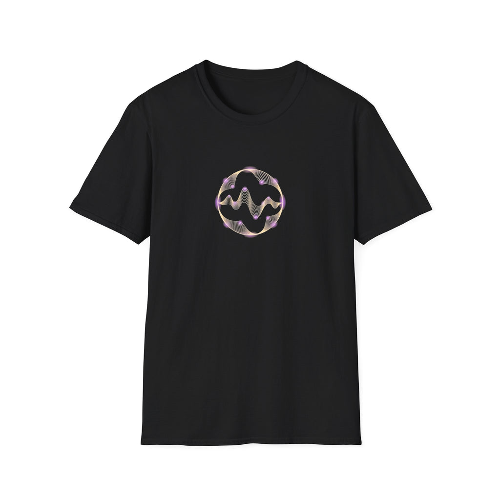 Golden Orb Sound Wave Violet Glow-Graphic T-Shirt