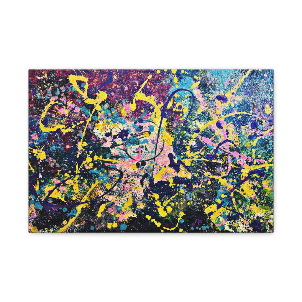 GALAXY Splatter Abstract Paint Matte Canvas Print — Vibrant Colorful Wall Art