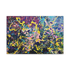 GALAXY Splatter Abstract Paint Matte Canvas Print — Vibrant Colorful Wall Art