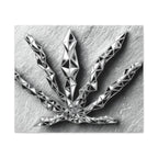 3D-Chome Slate Geometric Cannabis Leaf Matte Canvas Art - Stretched 1.25"