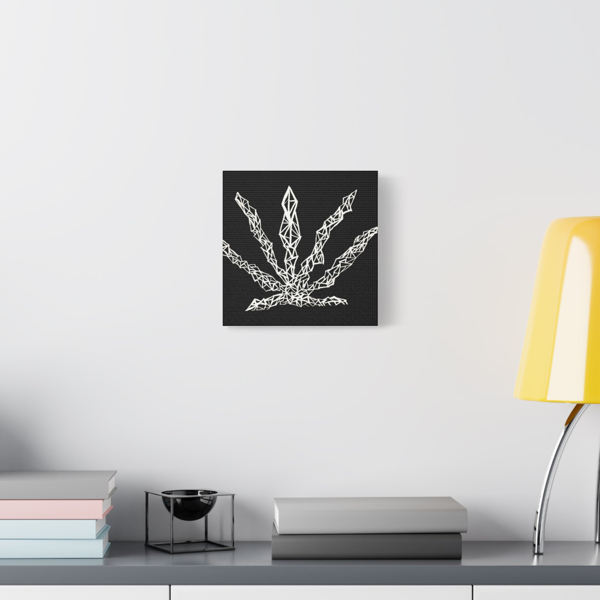 Geometric Cannabis Leaf -Matte Canvas Wall Art