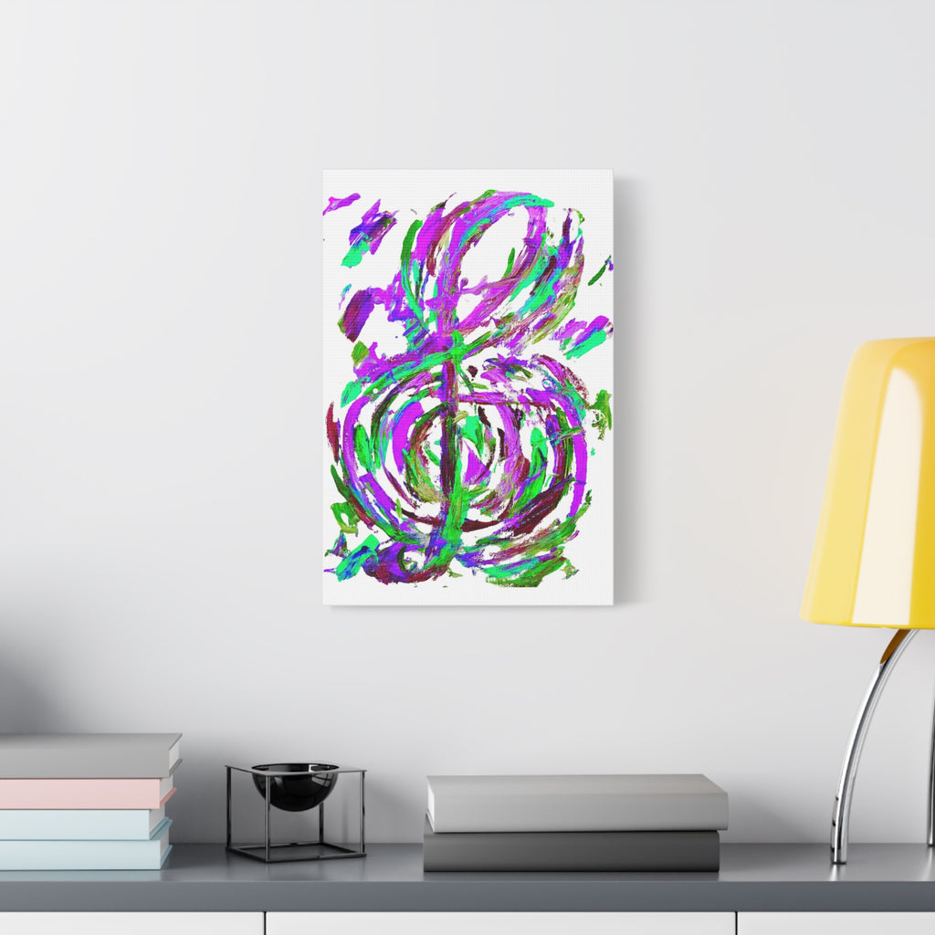 Treble Clef Inverted Colors Canvas Art — Vibrant Music Wall Decor