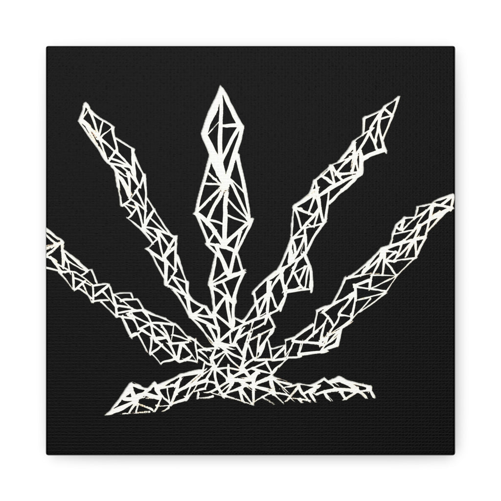 Geometric Cannabis Leaf -Matte Canvas Wall Art