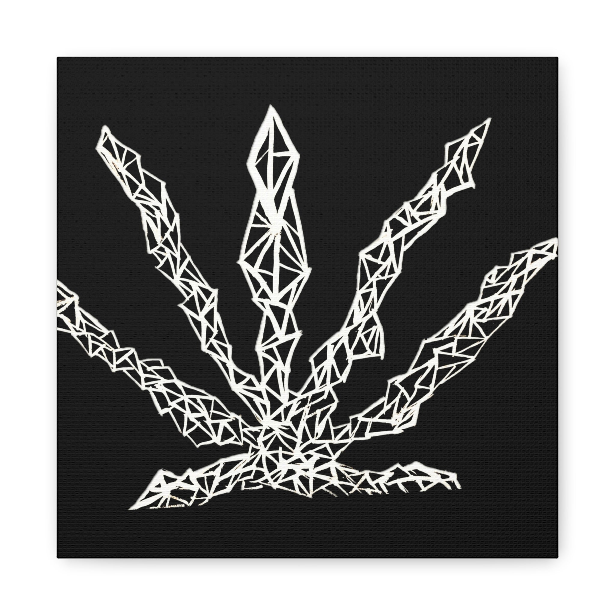 Geometric Cannabis Leaf -Matte Canvas Wall Art