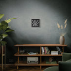 3D Chrome Geometric Cannabis Leaf - Matte Canvas Wall Art