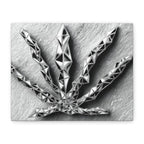 3D-Chome Slate Geometric Cannabis Leaf Matte Canvas Art - Stretched 1.25"