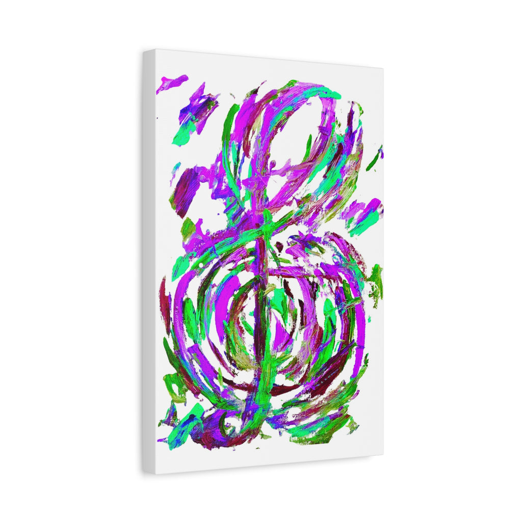 Treble Clef Inverted Colors Canvas Art — Vibrant Music Wall Decor