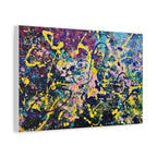 GALAXY Splatter Abstract Paint Matte Canvas Print — Vibrant Colorful Wall Art