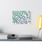 AZTEC 3D Mint Chrome Tribal Face- Wall art