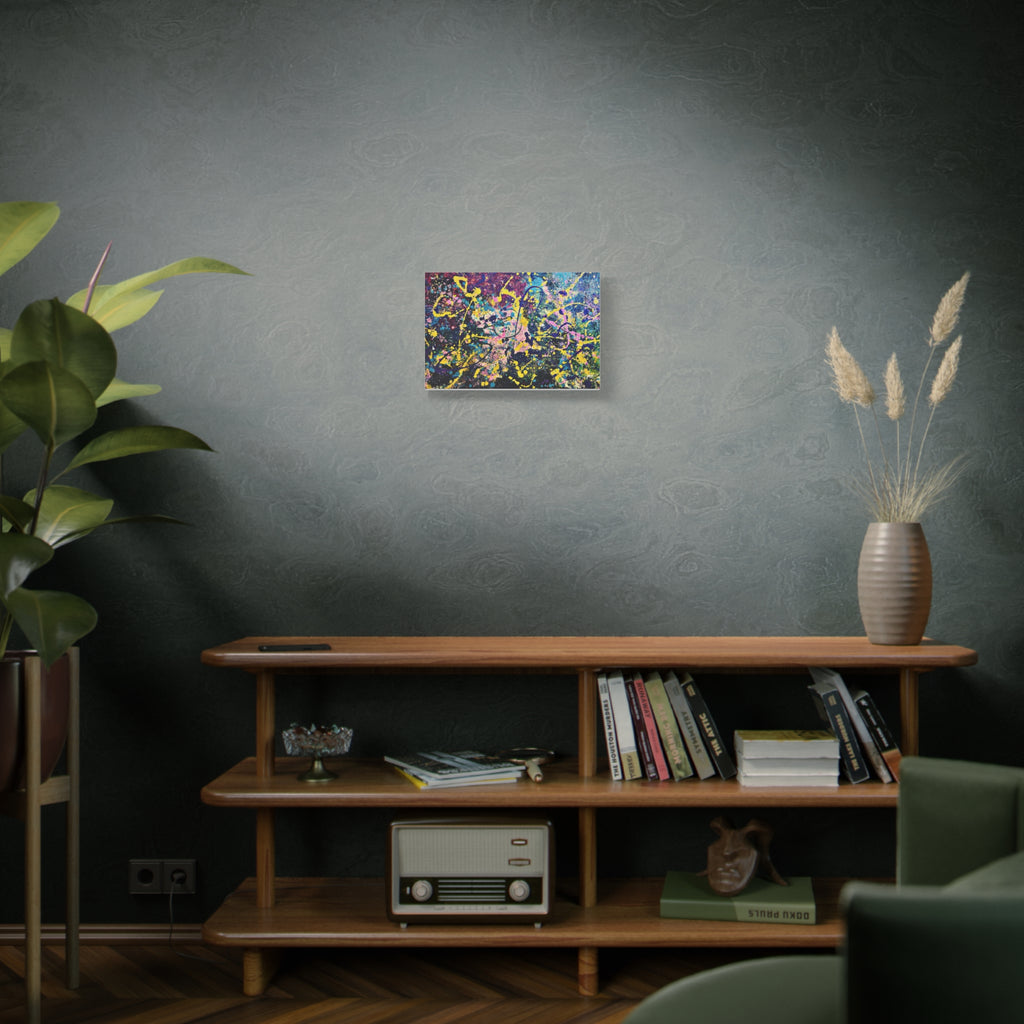 GALAXY Splatter Abstract Paint Matte Canvas Print — Vibrant Colorful Wall Art