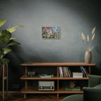 GALAXY Splatter Abstract Paint Matte Canvas Print — Vibrant Colorful Wall Art